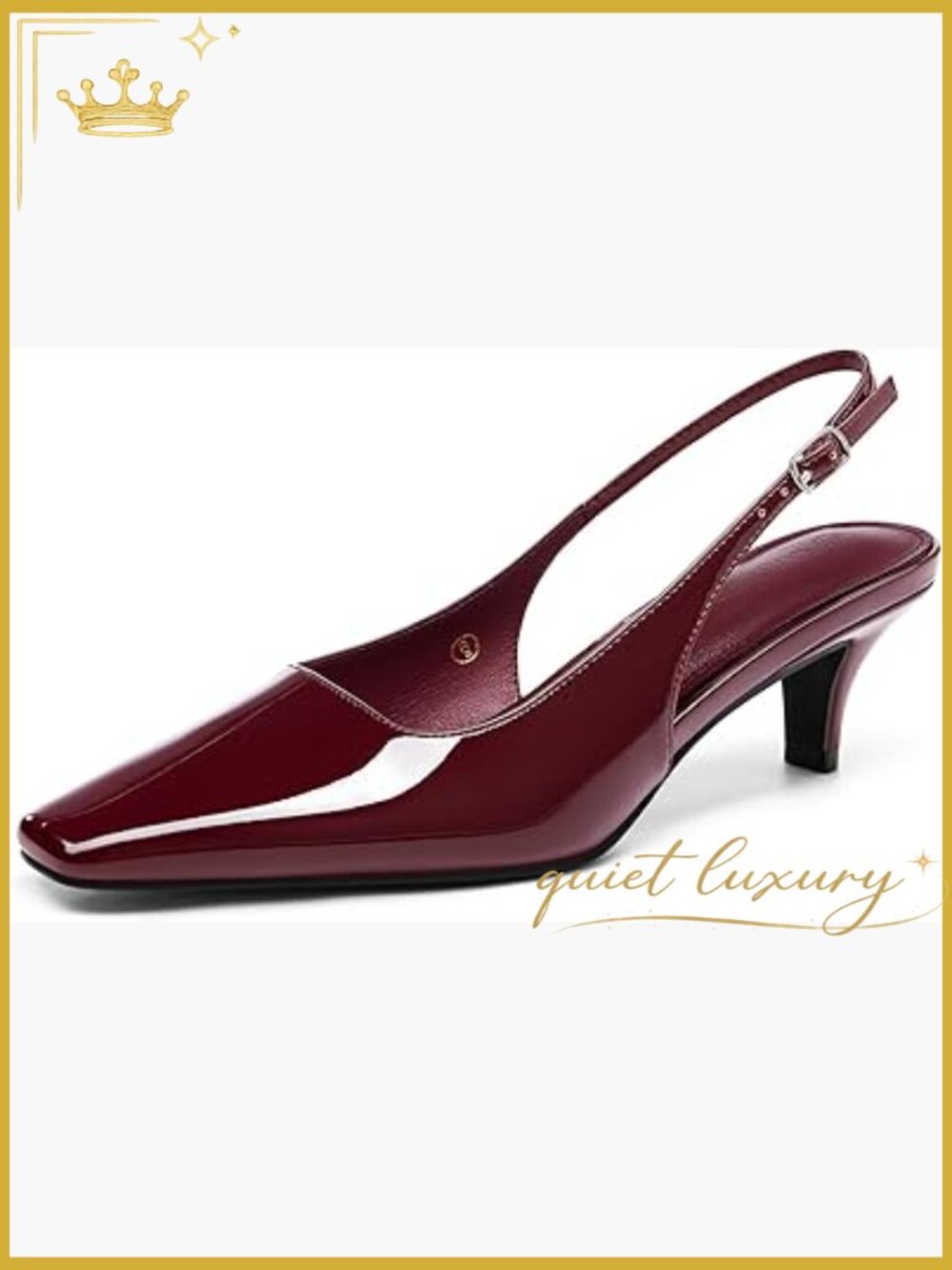 Kitten Heel Slingback Pumps Square Toe Buckle Strap Wedding Party Dress Shoes